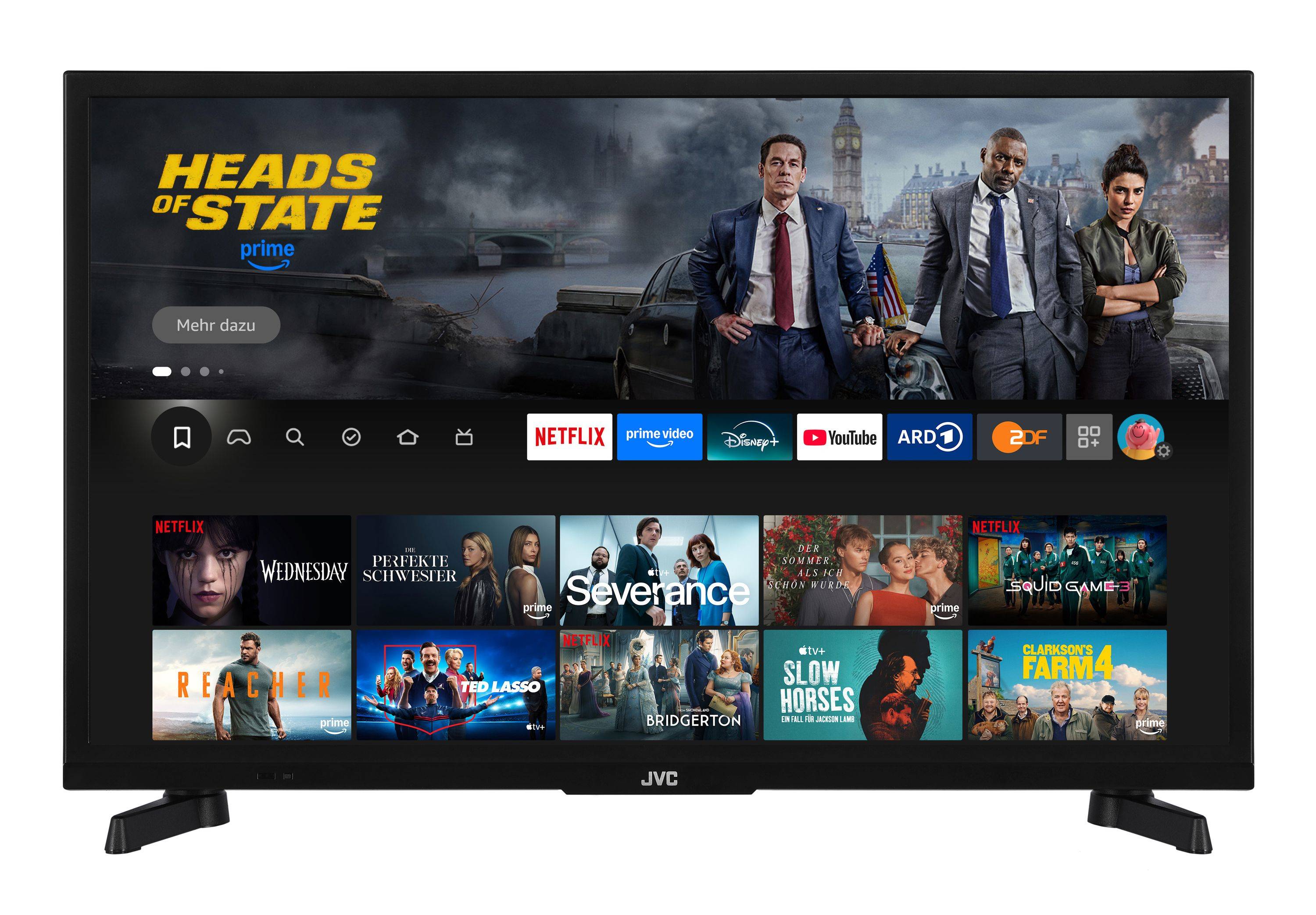 JVC LT-24VRH3555 Fernseher 24 Zoll Fire TV HD-Ready Smart TV HDR Alexa Triple-Tuner LED TV (2026)