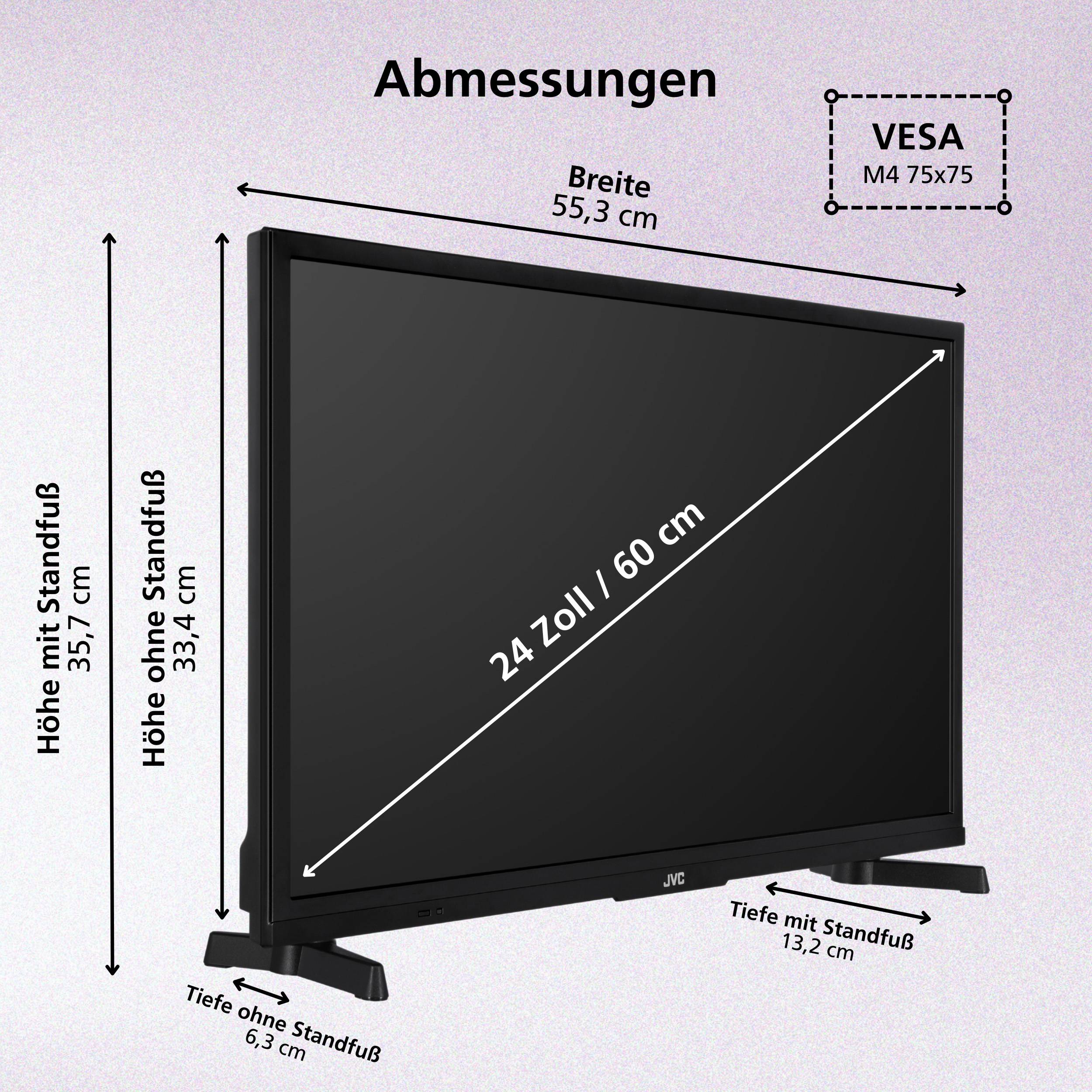 JVC LT-24VRH3555 Fernseher 24 Zoll Fire TV HD-Ready Smart TV HDR Alexa Triple-Tuner LED TV (2026)