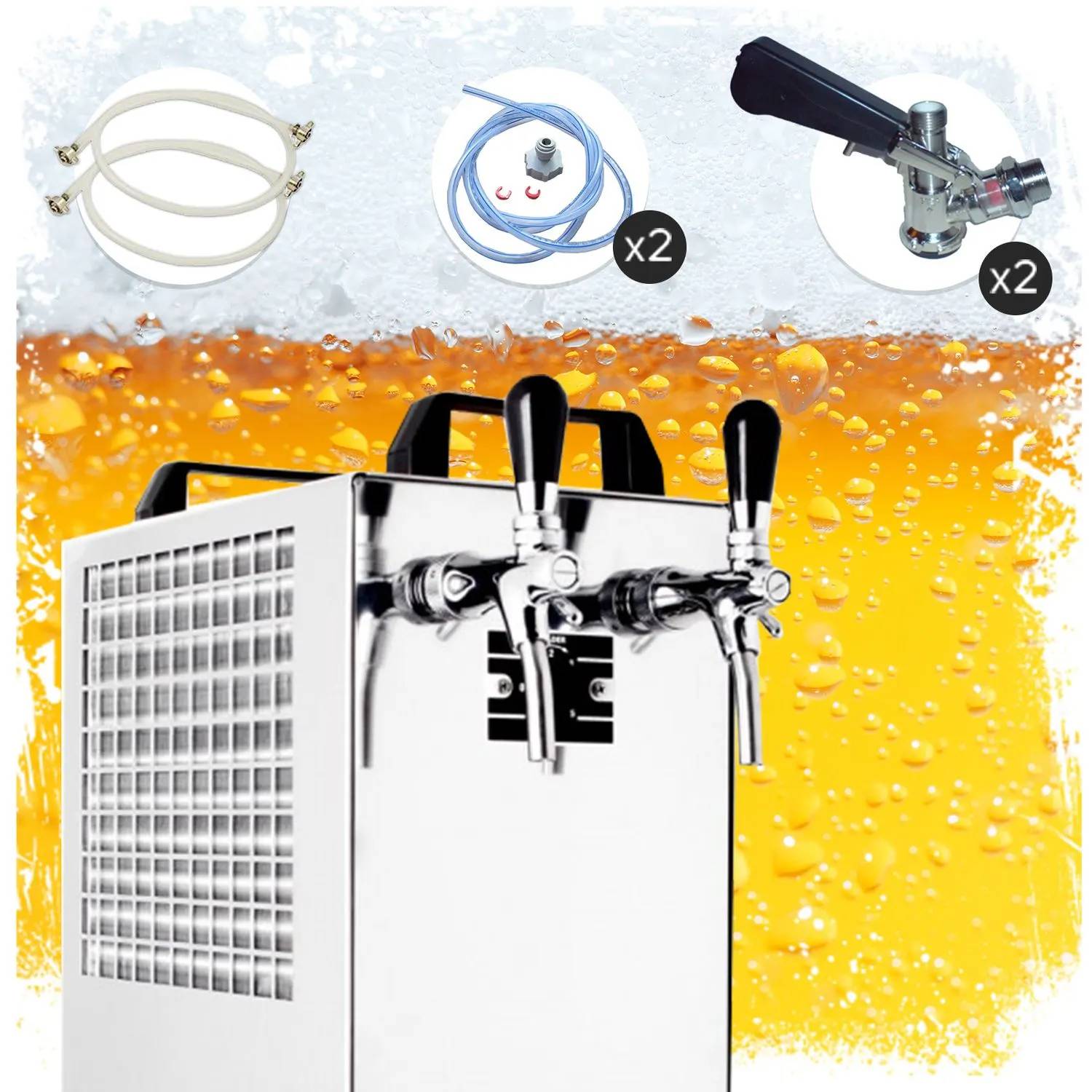 Edelstahl Zapfanlage 2-leitig