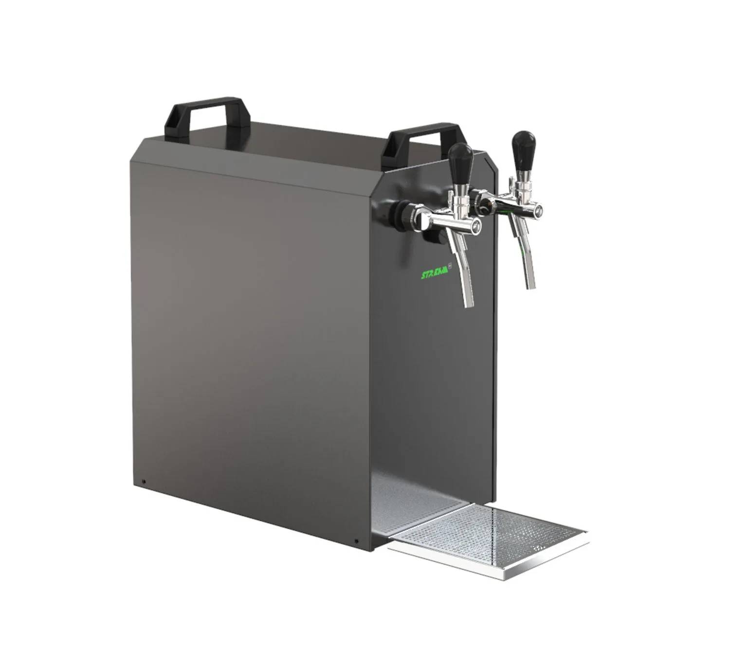 Komplett Set - Zapfanlage STREAM 80 Bierkoffer, Bierzapfanlage, Durchlaufkühler 2-leitig Trockenkühler, Zapfkopf: Kombi; Zapfkopf 2: 5 Liter Adapter