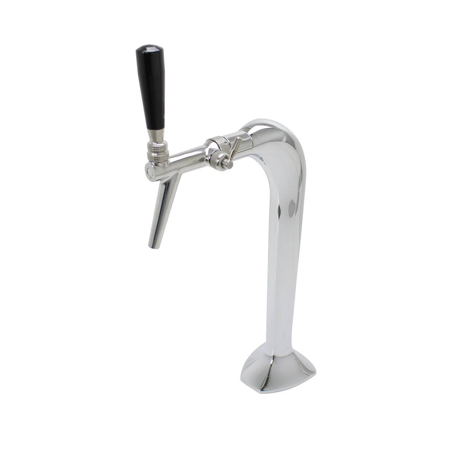 Komplett Set - Schanksäule Chrom 1-leitig, elegant, "Topp-Qualität!" (Paketpreis)