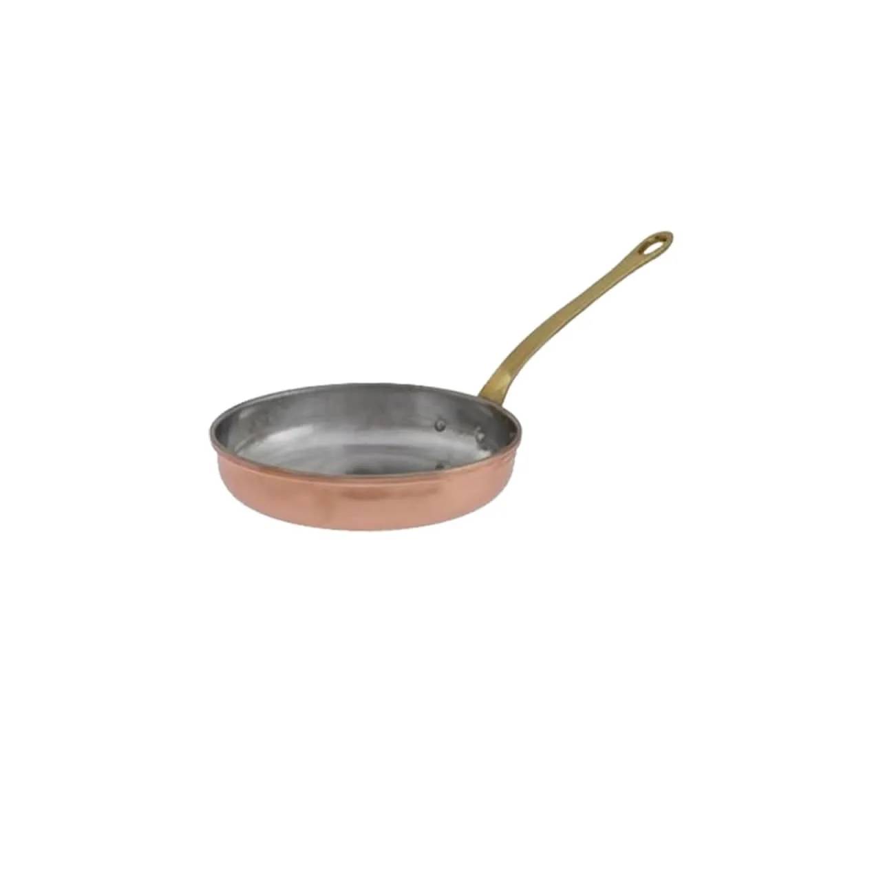Bratpfanne, Kupferpfanne - aus Kupfer und Messing, 22cm