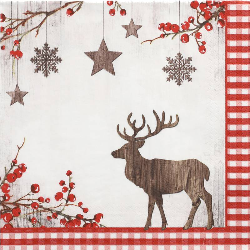 PAPSTAR Weihnachts-Motivservietten "X-mas Deer"