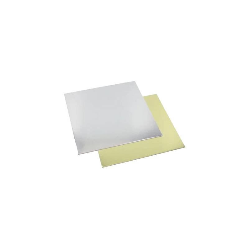 STARPAK Tortenplatte eckig, 280 x 280 mm, gold/silber