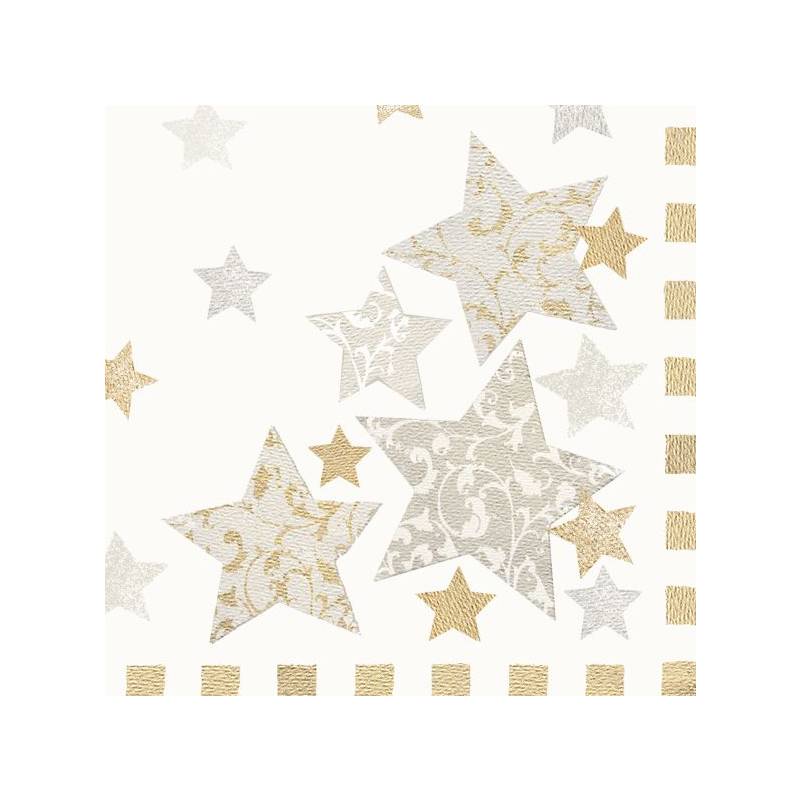 PAPSTAR Weihnachts-Motivservietten "Stardust", creme