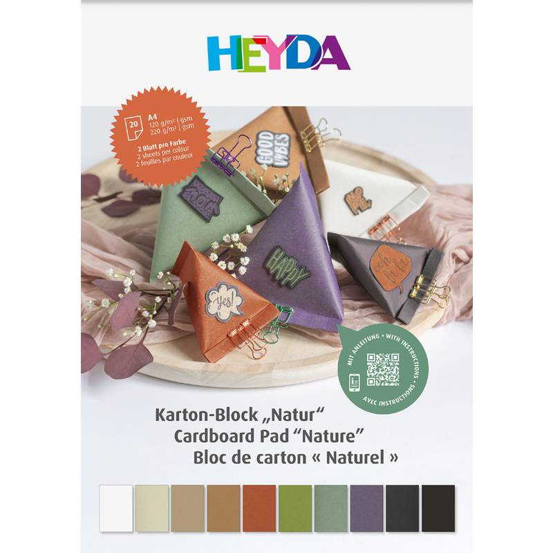 HEYDA Bastelkarton-Block "Natur", DIN A4, 20 Blatt