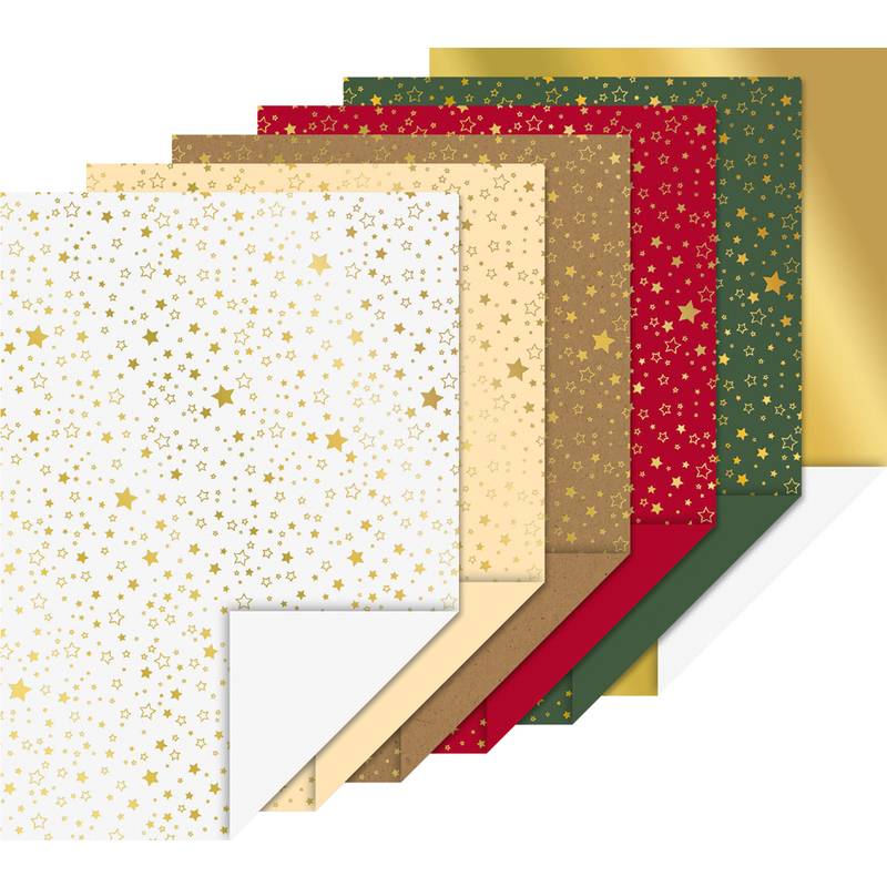 HEYDA Bastelkarton-Block "Weihnachtssterne", A4, 12 Blatt