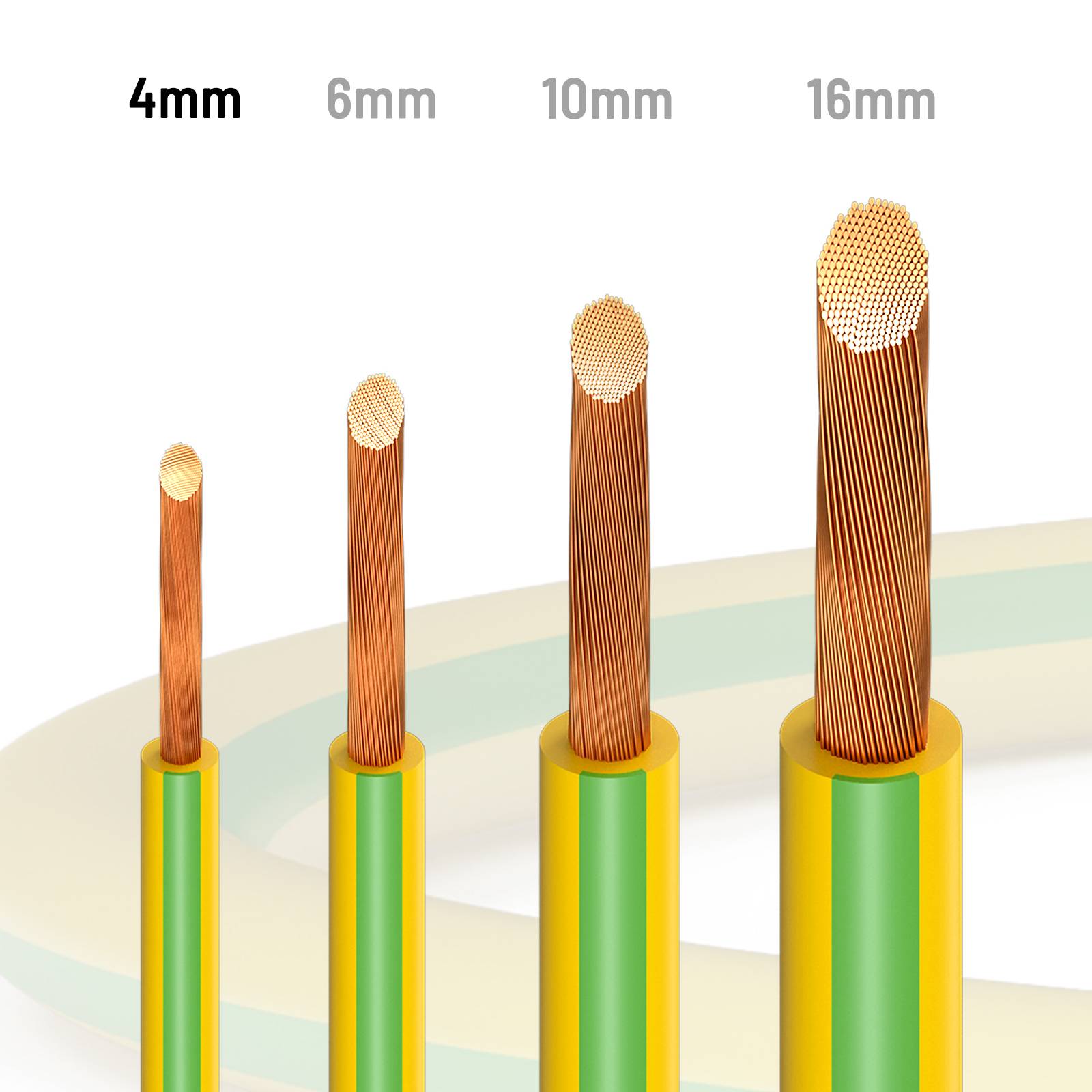 hb-digital 15m PVC Aderleitung H07V-K Erdungskabel 4mm2 Erdungsleitung flexibel