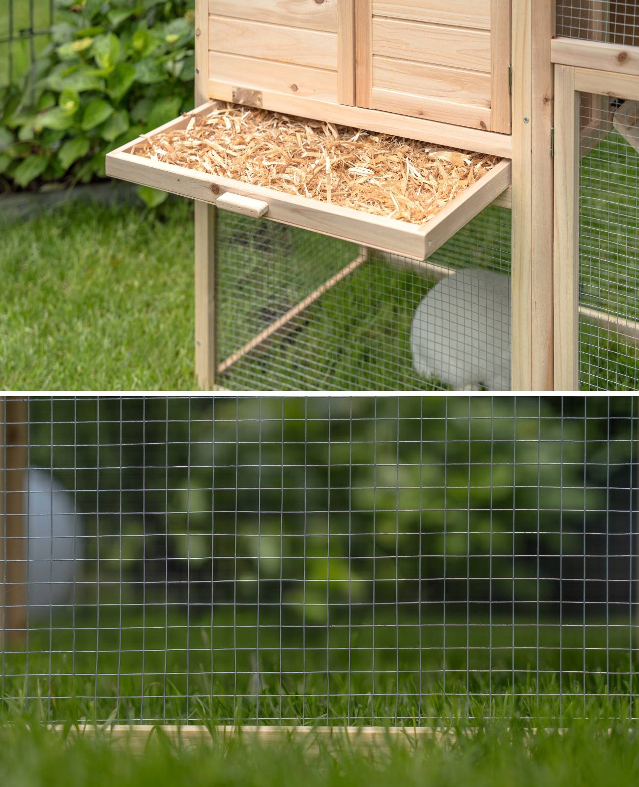 lionto Hasenstall, robuster Doppelstock-Kaninchenstall aus Holz mit Bitumendach, Rampe & Schublade, 140x65x119 cm