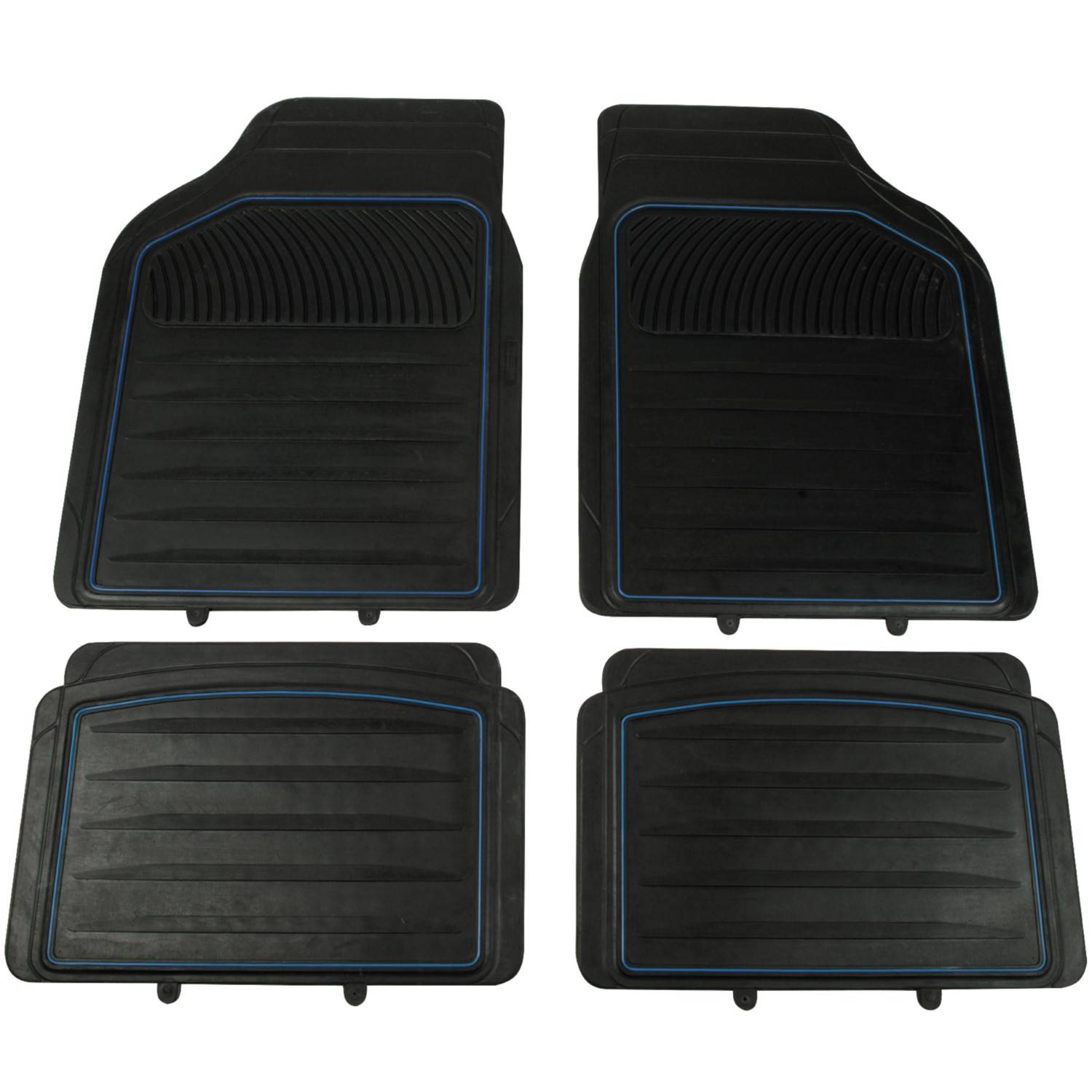 Automatten Set Gummi 4-teilig Schwarz/Blau