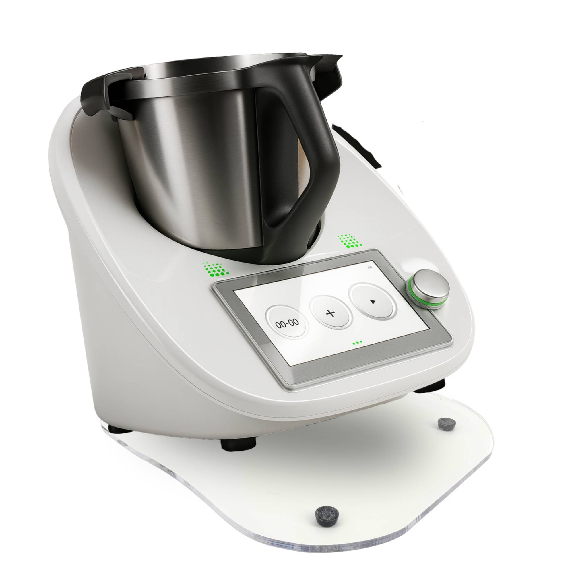 Gleitbrett für Thermomix TM6 TM5 TM31 Rollbrett Unterlage Acryl für Thermomix Gleiter für müheloses Verschieben + Anti-Rutsch Füße