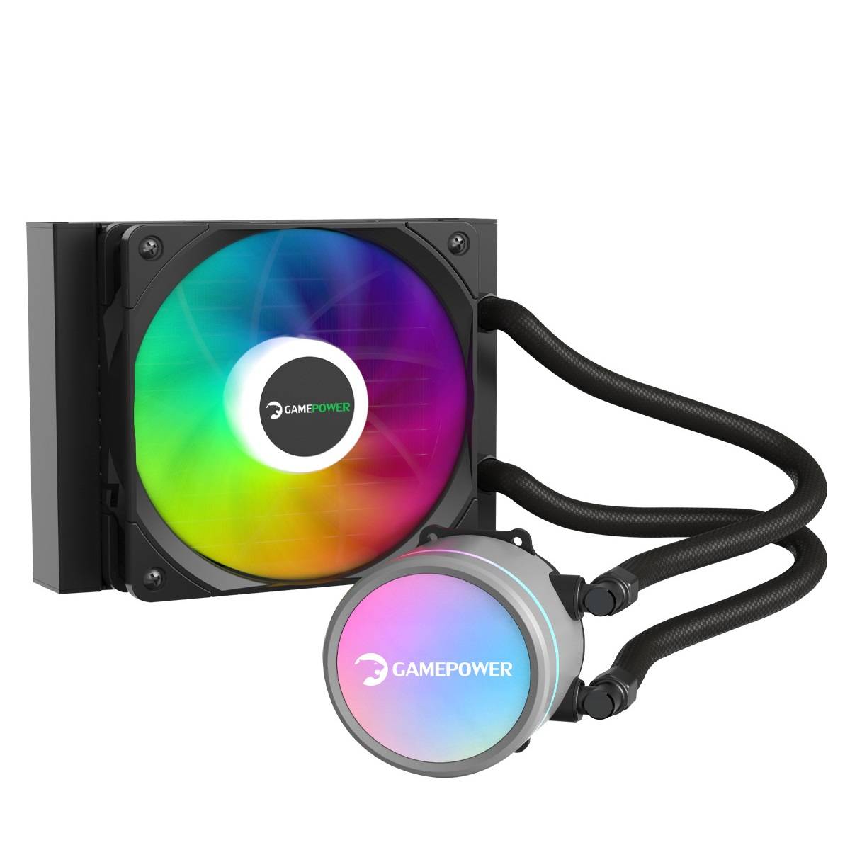 GAMEPOWER Skadi V2 PC Wasserkühlung 120mm aio Flüssigkeitskühler 1x ARGB Hydraulisch PWM Lüfter