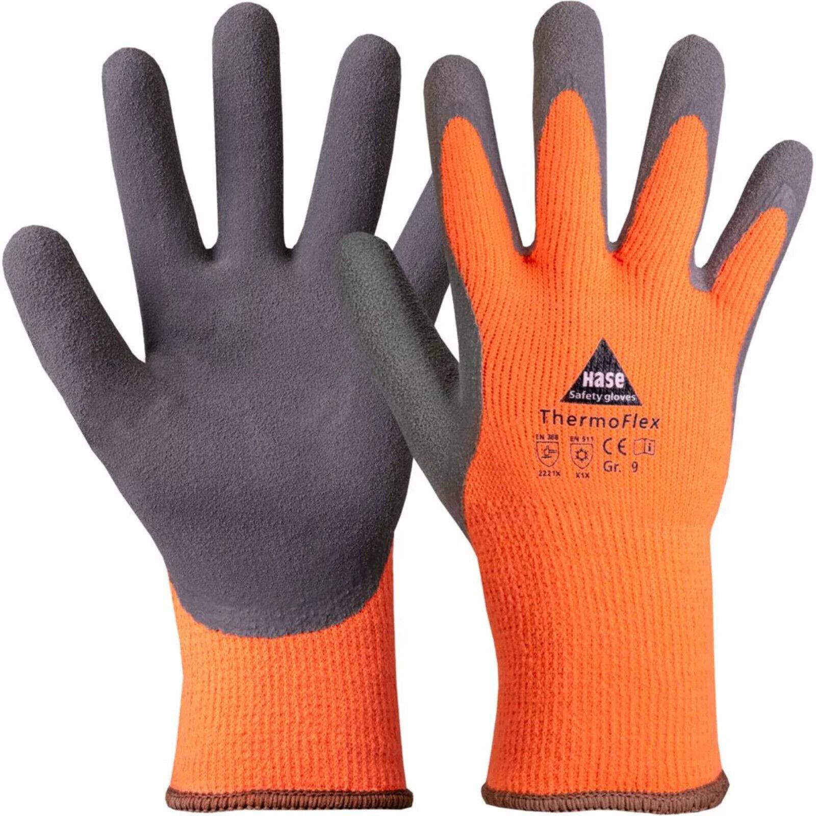 Hase ThermoFlex 508655 Winter Montagehandschuh Latex orange 10 Paar Gr 9