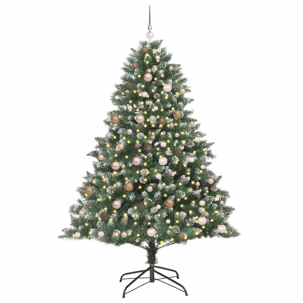 vidaXL Künstlicher Weihnachtsbaum mit 300 LEDs mit Ständer Grün 210 cm