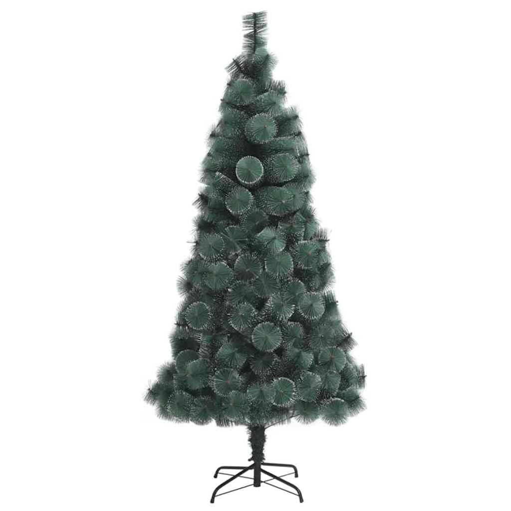 Künstlicher Weihnachtsbaum mit grünen Ästen und einem stabilen schwarzen Metallständer. Der Baum ist ungeschmückt und hat eine einheitliche kegelförmige Gestalt.