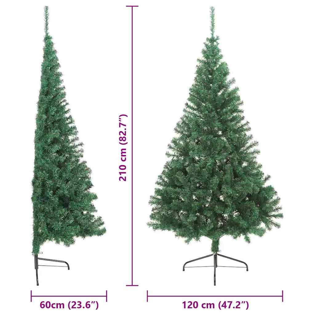 vidaXL Künstlicher vorbeleuchteter Weihnachtsbaum Grün 210 cm PVC