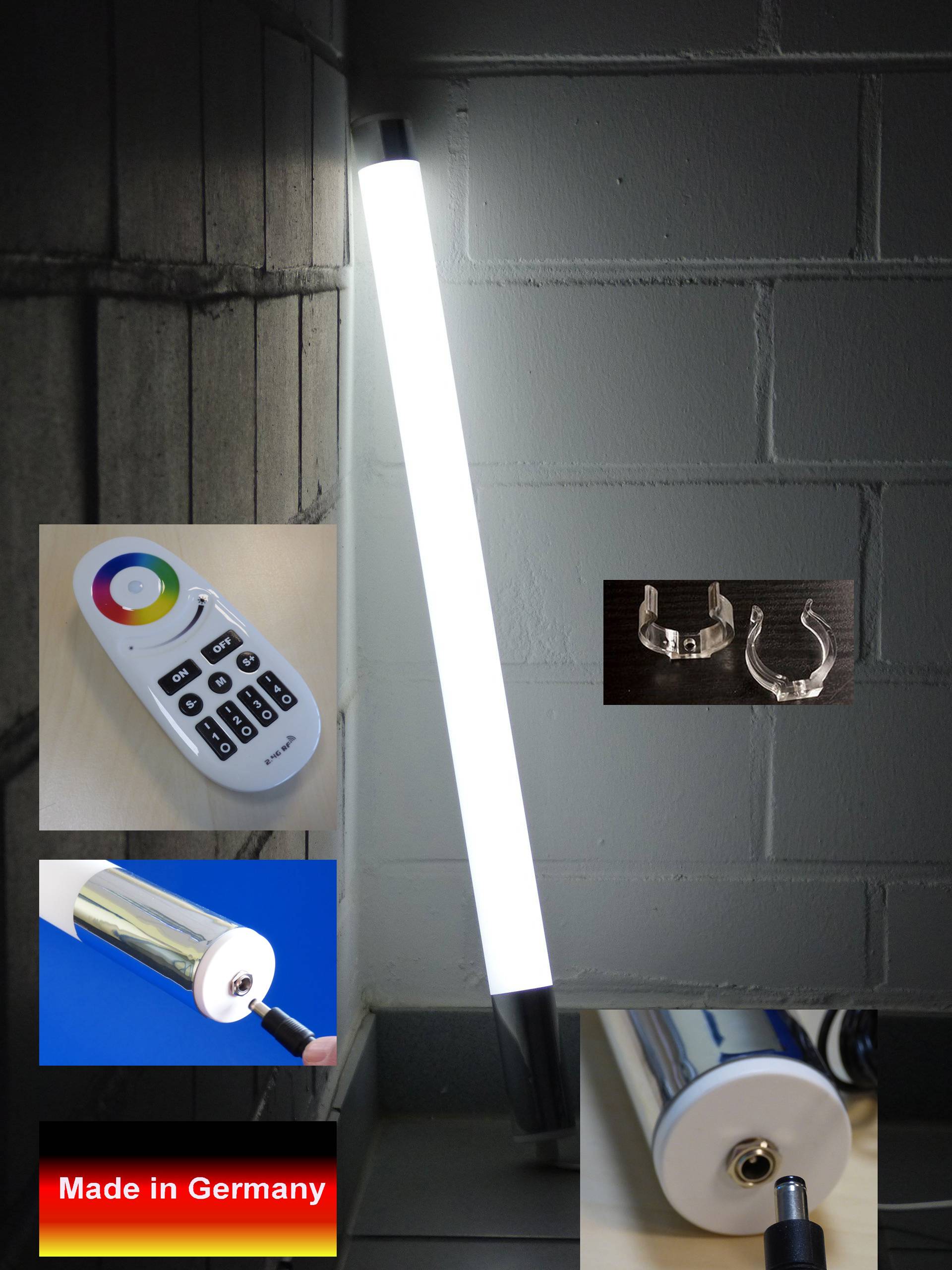 10183 LED Stab EXTRA Hell 1,53 m 29W 1800Lm 4-Zonen Fernbed. Kalt Weiß