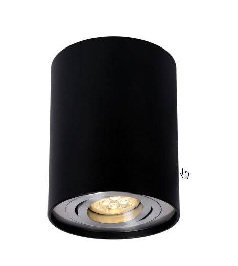 252 LED Aufbau Decken Leuchte Crono schwarz Ø86x84mm IP20