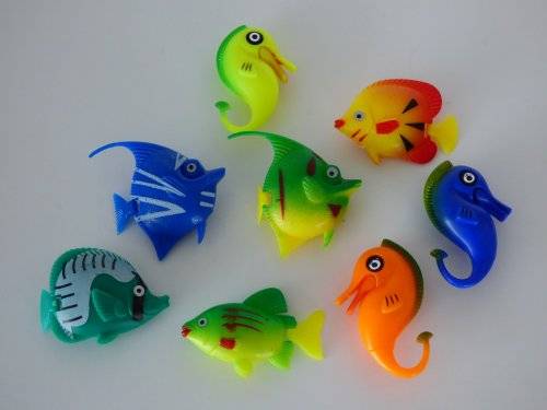 1051 Wassersäulen Zubehör 8-er Set Fische bunt