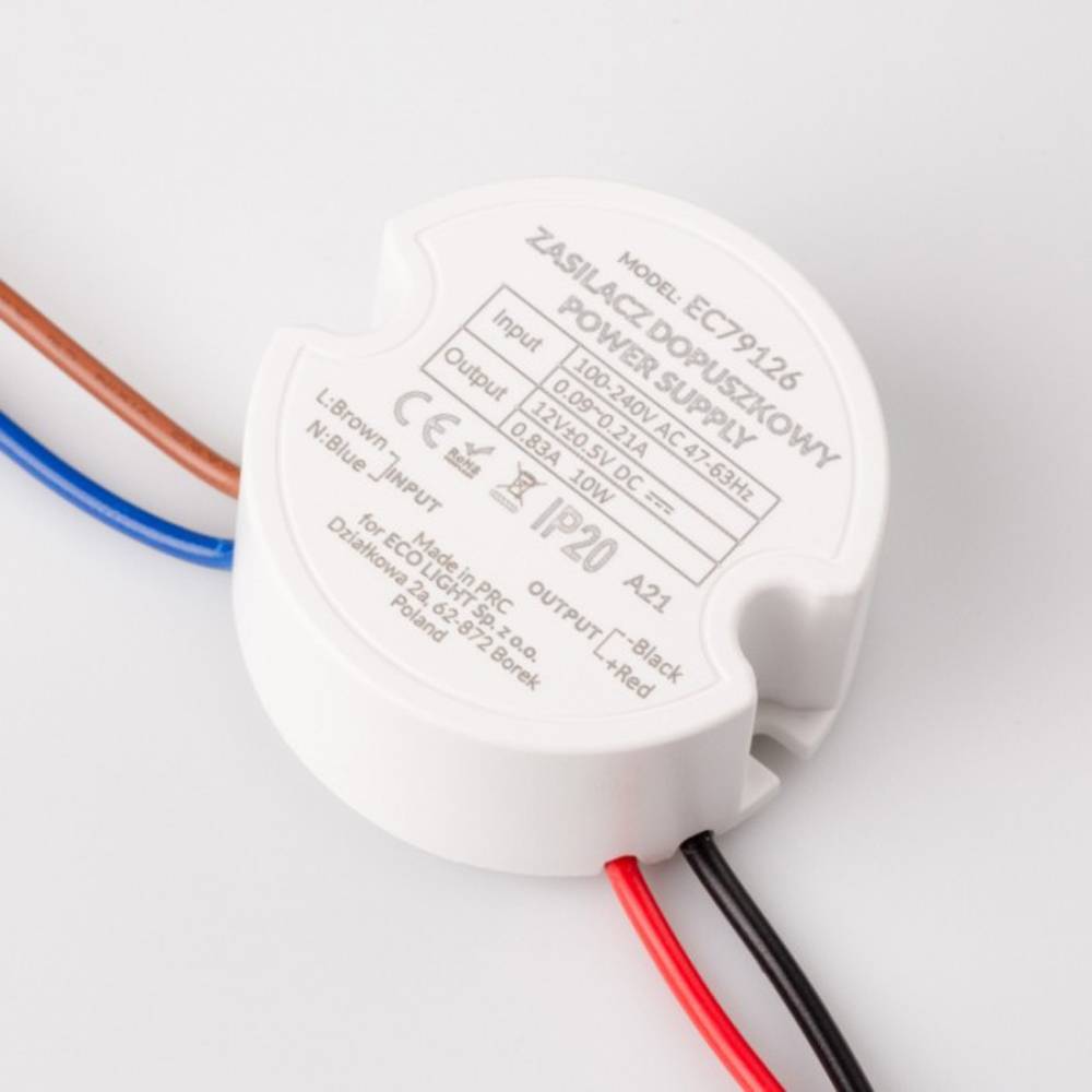 2993 LED Netzteil rund Ø 50 mm 12 Volt 10 Watt 22mm Hoch