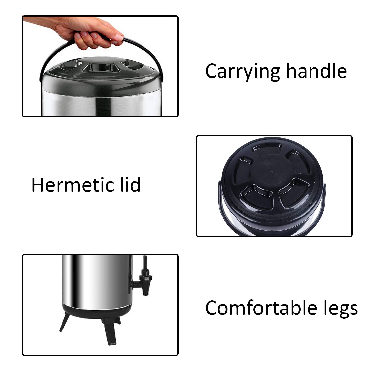 Thermobehälter, Thermogetränkebehälter, Getränkebehälter mit Zapfhahn - 10L