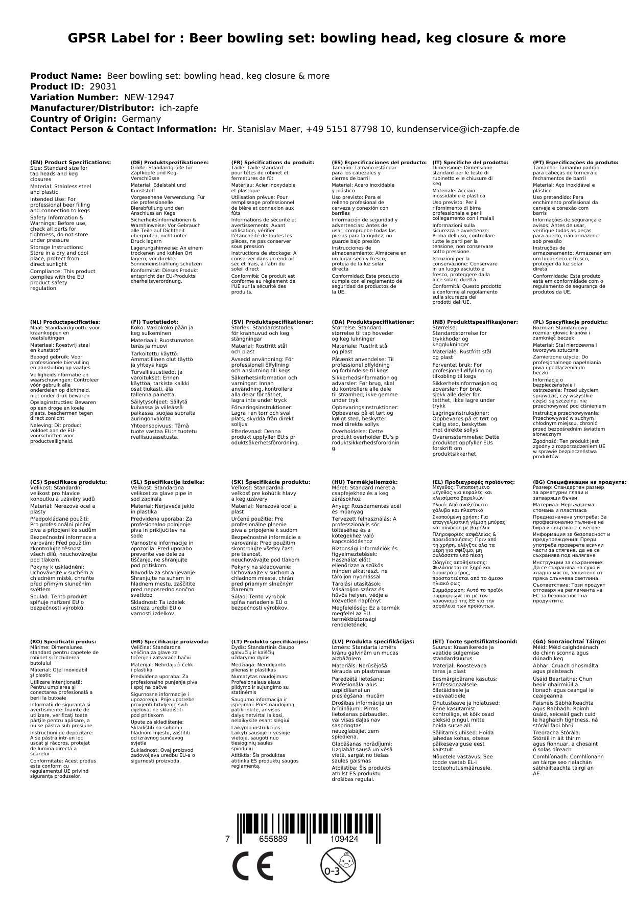 Bierzapfanlagen-Set: Zapfkopf, Keg-Verschluss & mehr