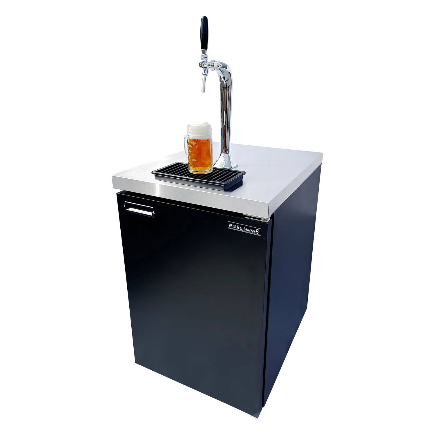 Fassbierkühlschrank Komplett-Set | 50L Bierzapfanlage mit Schanksäule & Kompensatorhahn, Zapfkopf: Korb