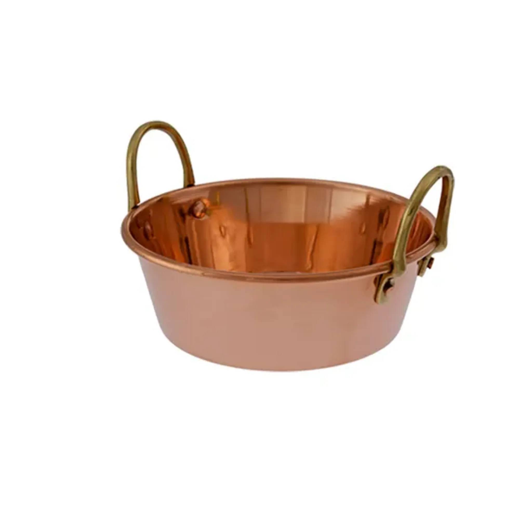 Topf, Marmeladentopf - Kupfer und Messing, Durchmesser: 20cm