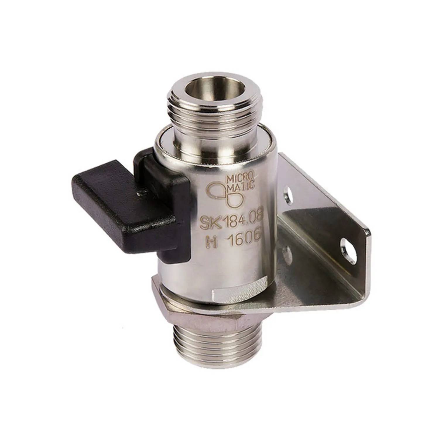 Wandhalter mit Abstellhahn für Bierzapfanlagen, 5/8 Zoll, NW: 7 mm