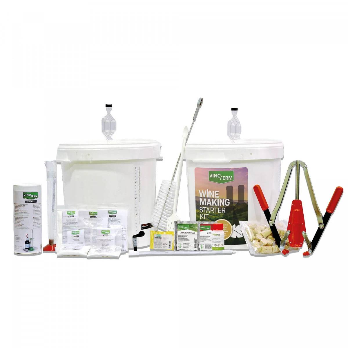 Wein selber machen Set, Rotwein & Fruchtwein selber herstellen Set - Startpaket MAXI mit Anleitung, Sprache der Anleitung: Englisch