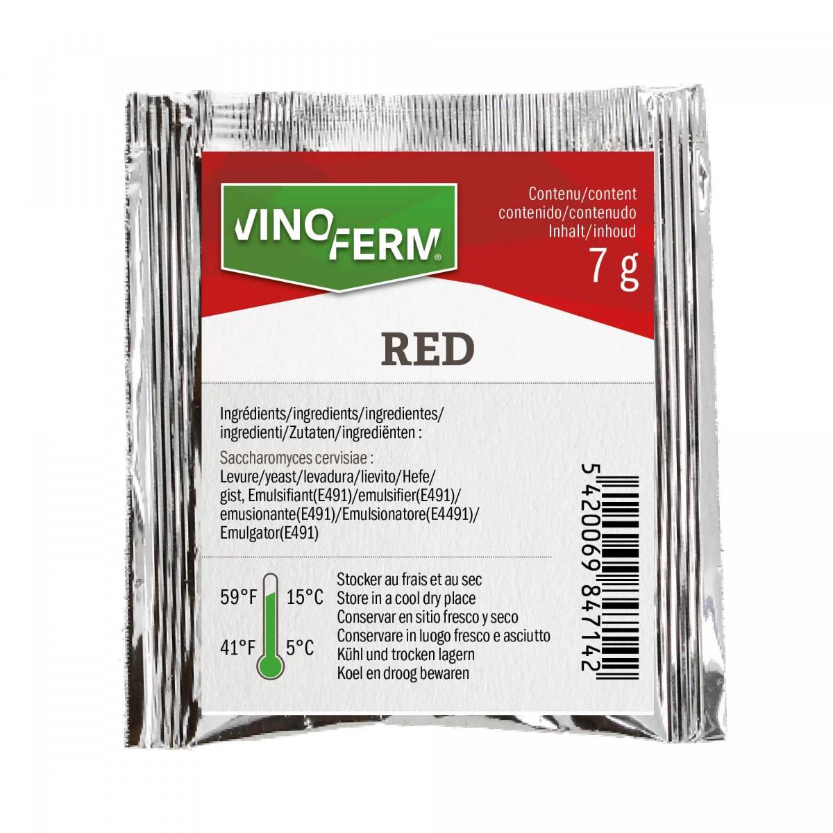 Weinhefe, Trockenhefe Wein - Vinoferm, Red, 7g