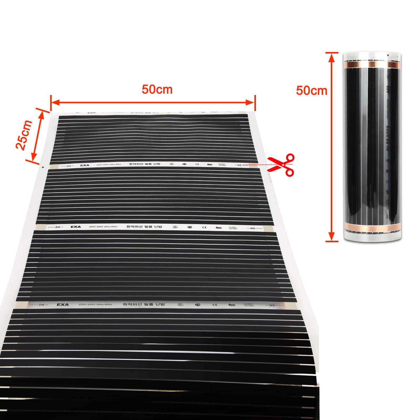 elektrische Fußbodenheizung, Komplettset 1 m², 220 W/m²