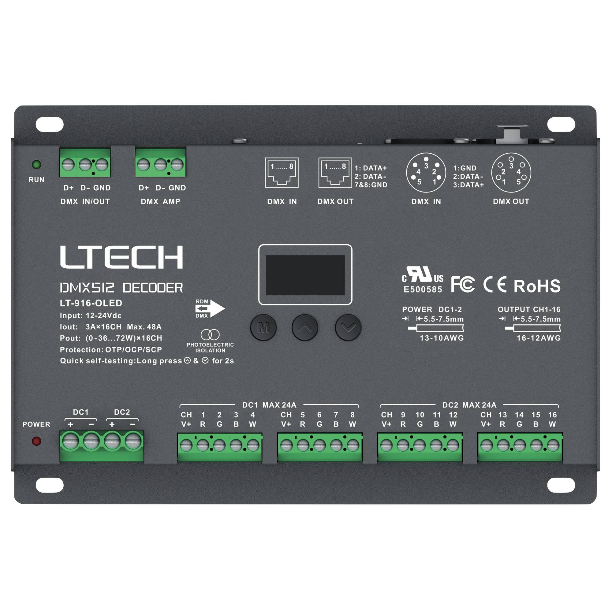 LTECH DMX LED Driver 16x 3 A