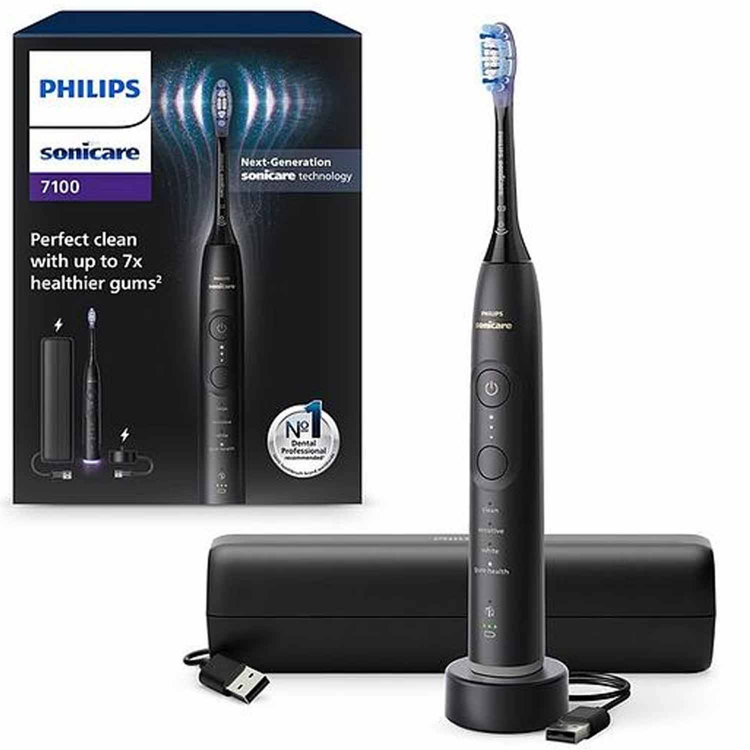 HX7421/01 Sonicare 7100 Series, schwarz Home & Living Körperpflege Zahnpflege
