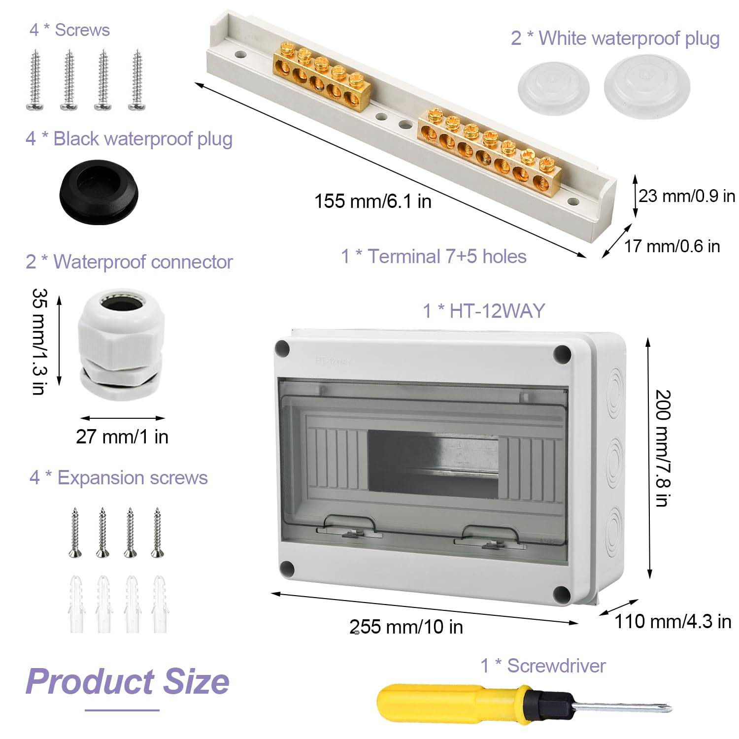 Sicherungskasten Verteilerkasten Aufputzverteile 13 Module 1-