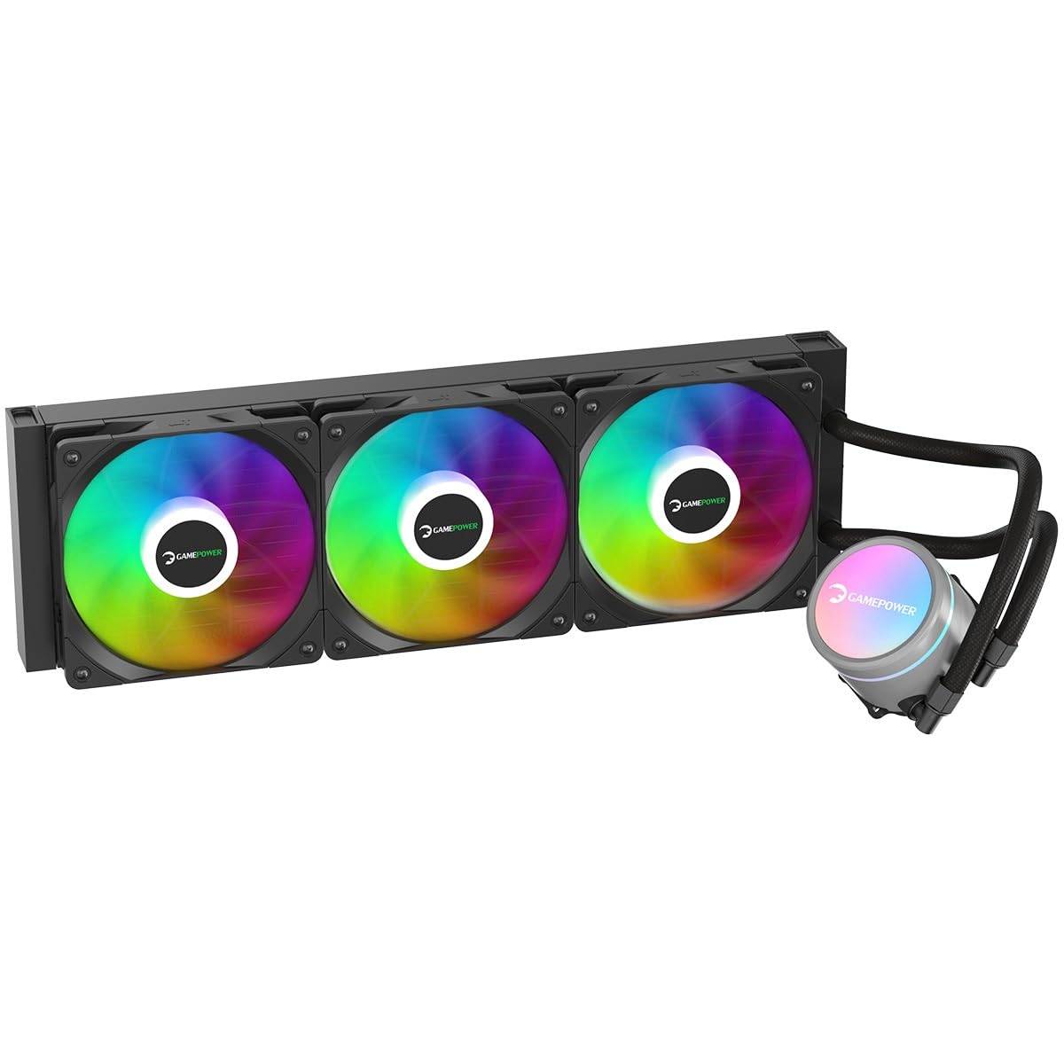 GAMEPOWER Skadi V2 PC Wasserkühlung 360mm aio Flüssigkeitskühler 3x ARGB Hydraulisch PWM Lüfter