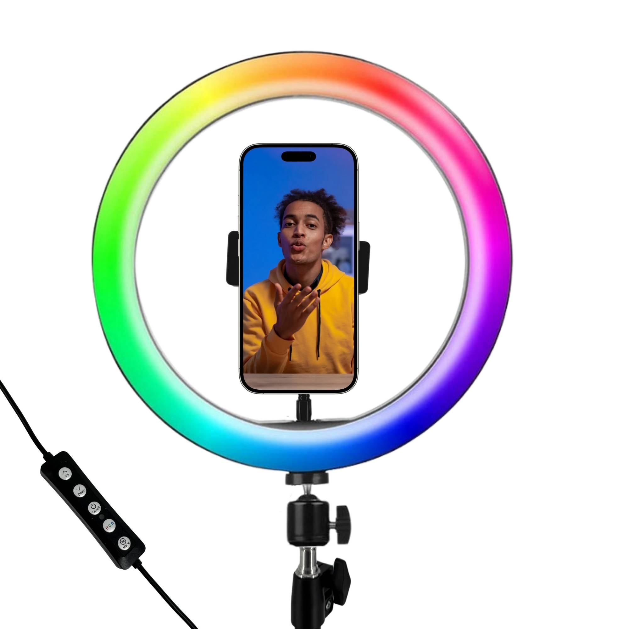 LED RGB Ringlicht 10 Zoll ohne Stativ USB Foto Lampe Smartphone Selfies Licht