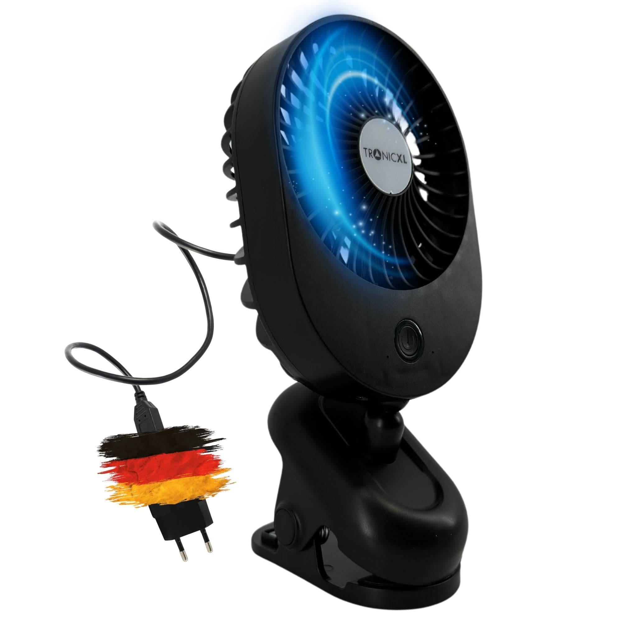 Ventilator mit Clip Klipp Klemme für Steckdose 230V Klemmventilator Clipventilator