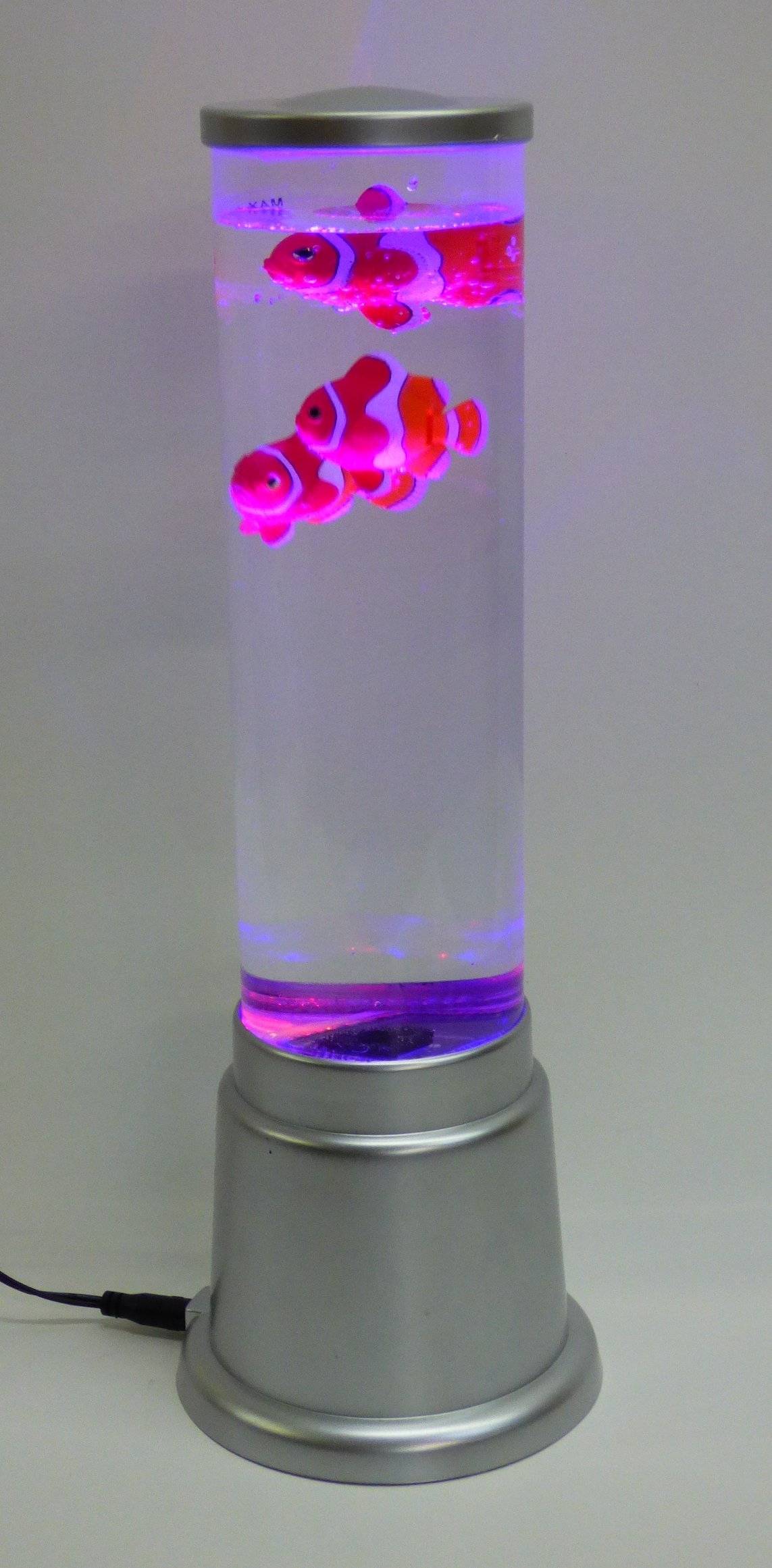 3331 Wassersäulen LED Lampe Höhe 360 mm 3 x Clown Fisch mit Netzteil