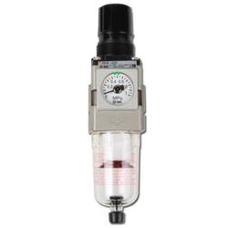 Ein pneumatischer Luftfilter-Regler mit einem Druckmanometer mit Messbereich 0-1,6 MPa, verwendet zur Kontrolle des Luftdrucks in Industrieanlagen.