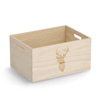 Zeller Hirsch Aufbewahrungsbox natur 35,0 x 25,0 x 18,0 cm