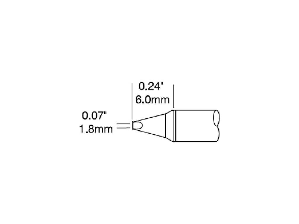 STTC Lötspitze, Power, Meißelförmig, (B x L) 1,8 mm x 9,9 mm, Serie 800V1