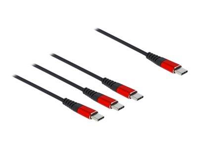 DELOCK USB Ladekabel 3 in 1 USB Type-C zu 3 x USB 1m Adapter / Konverter USB