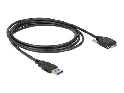 USB3.0 Kabel Delock A -> Micro-B St/St 3.00m mit Schraube Multimedia-Technik USB-Kabel