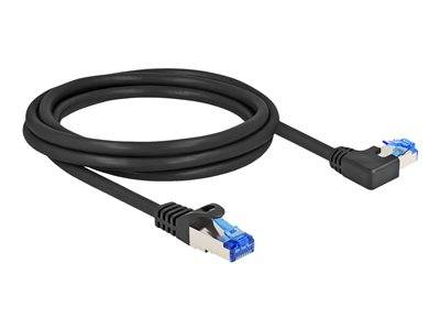 DELOCK RJ45 NWK Cat.6A S/FTP gerade gewinkelt 2m schwarz Kabel Patchkabel Cat.6