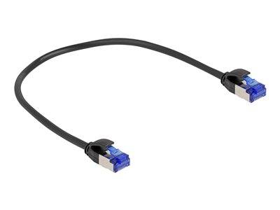 DELOCK RJ45 Netzwerkkabel Cat.6A S/FTP Slim 0,25 m schwarz Kabel Patchkabel Cat.6