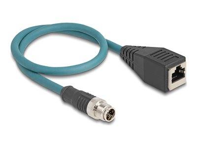 DELOCK M12 Adapterkabel X-kodiert 8 Pin ST zu RJ45,Bu 50 cm Multimedia-Technik Adapter