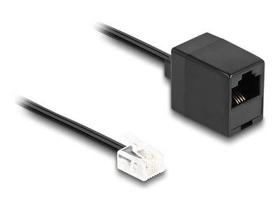DELOCK Telefonkabel RJ11 Stecker zu RJ45 Buchse schwarz 1 m Multimedia-Technik Adapter