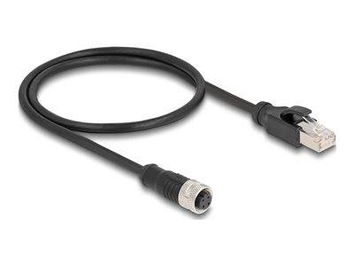 DELOCK M12 Adapterkabel D-kodiert 4 Pin BU zu RJ45,ST 50 cm Multimedia-Technik Adapter