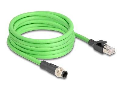 DELOCK M12 Kabel D-kodiert 4 Pin St. zu RJ45 St. PUR(TPU) 5m Multimedia-Technik